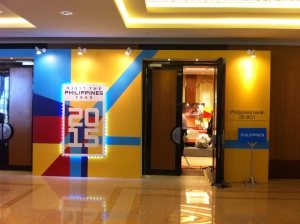 Members of the Philippine contingent prepares the booths at ATF. Photo by Paolo Abellanosa
