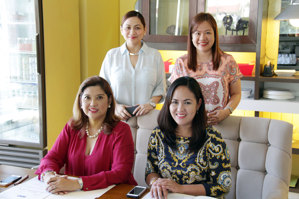 Seated from left: Anne Certeza-Palmares, former CCA, Manila Senior Corporate PR Manager; Marjorie Cleofas, Sysu Trade Marketing Manager. Standing, from left: Marie Dizon, CCA, Manila Corporate Public Relations Manager and Angelica Villanueva, Sysu Trade Marketing Officer. Photo courtesy of Cravings Group